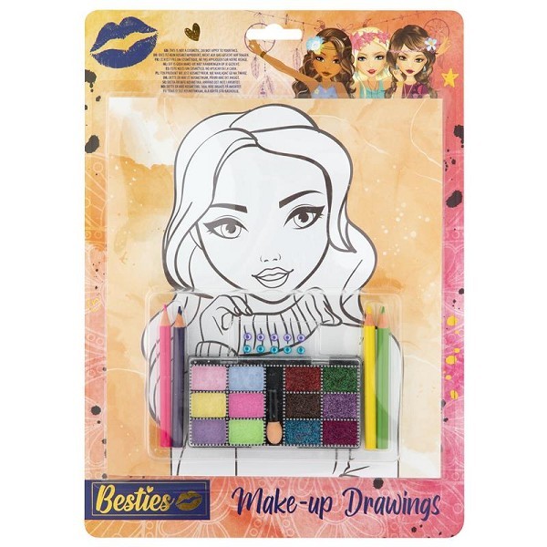 Grafix Besties Maak je eigen make-up tekeningen A4, 4 vel