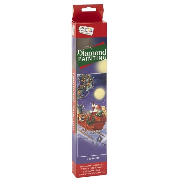 Grafix Diamond Painting kerst slee 30x40cm (eclusief lijst)