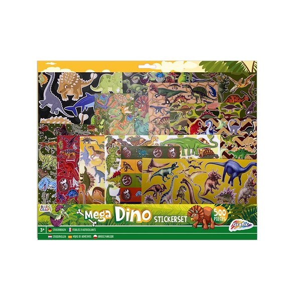 Grafix Mega Stickerset dino 500-delig 30x35cm