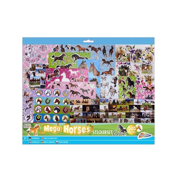 Grafix Mega Stickerset paarden 500-delig 30x35cm