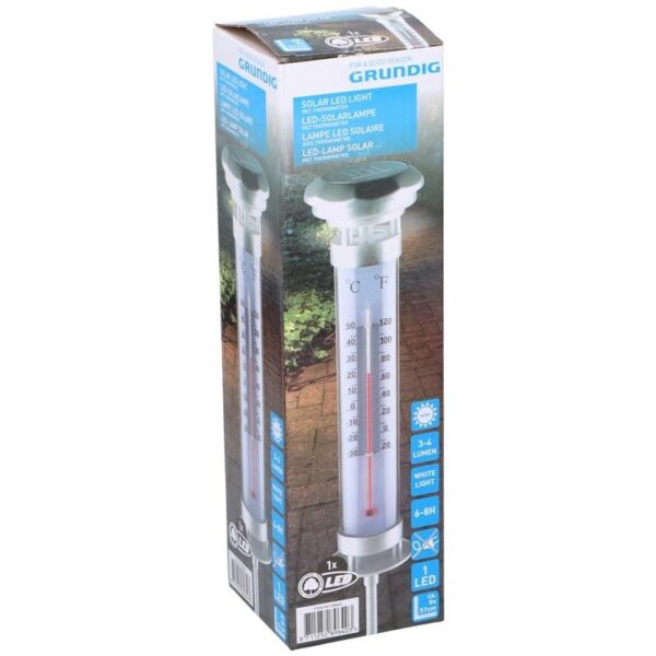 Grundig Solarlamp & Thermometer 1-LED 9x57cm