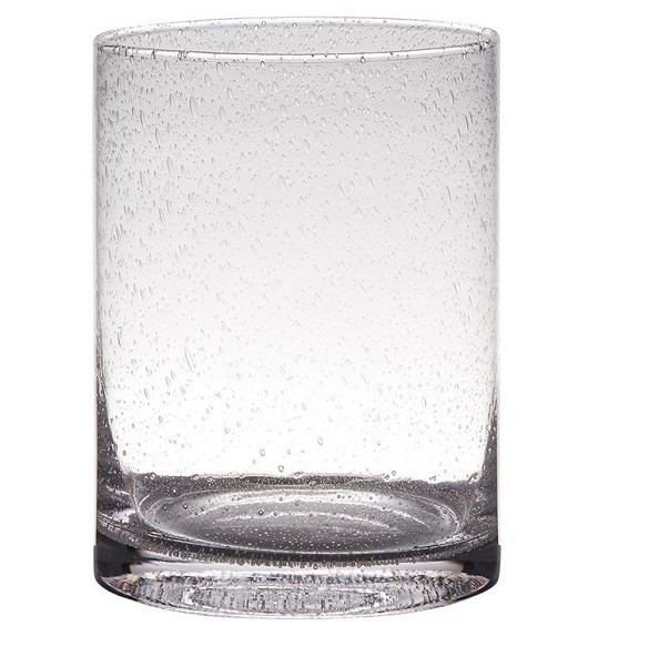 Hakbijl Glass Cilindervaas/ windlicht Archer soda bubbles glas Ø15xh20cm