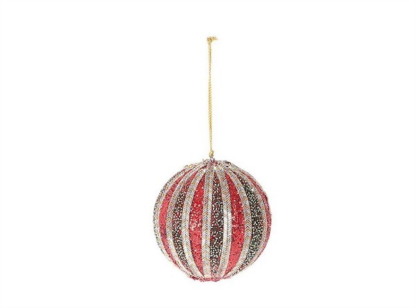 HBX natural living Kerstbal Noblee Ø10cm groen/rood