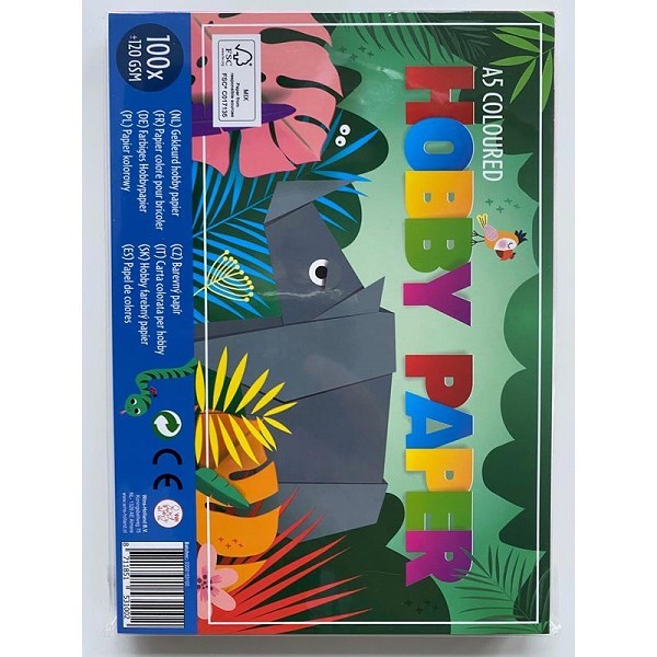 Hobby papier gekleurd A5 120 grams pak a 100 vel