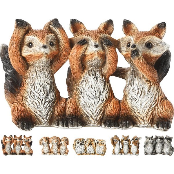 Home & Styling Beeld van Dieren horen, zien, zwijgen 12x4x6cm