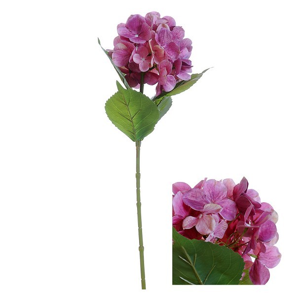 Hortensia kunststof 66cm Roze