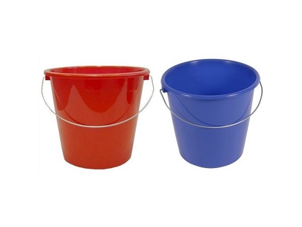 Huishoudemmer 5 ltr blauw met stalen hengsel