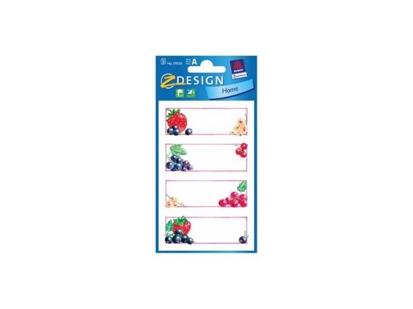 Huishoudetiket Z-design Home fruit 12 stickers per pak  Bundel van 10 stuks