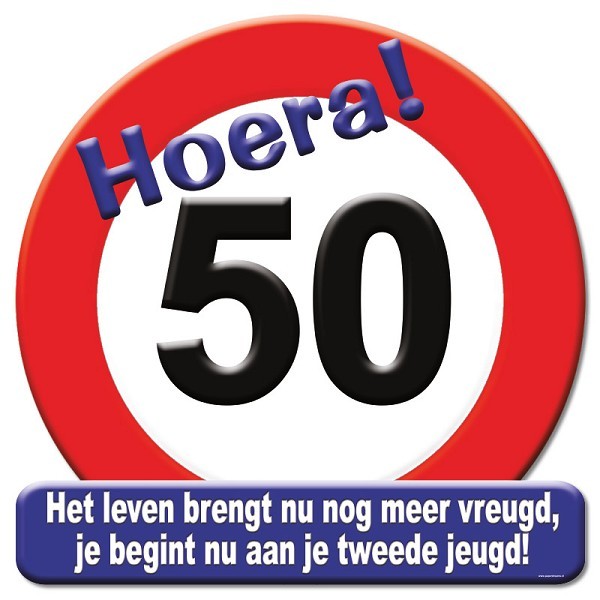 Huldeschild verkeersbord - 50 jaar