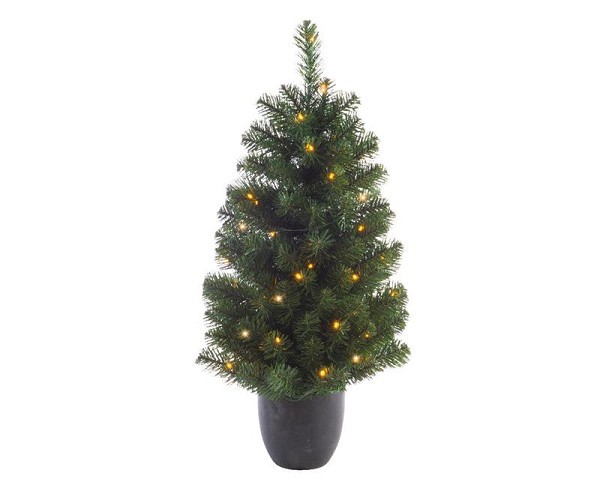 Imperial Kerstboom in pot geschikt voor BUITEN 120cm 80LED. 6u timer. batterij