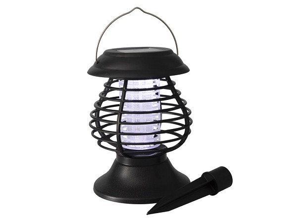 Insecten vanger LED/UV 22cm solar Zwart kunststof