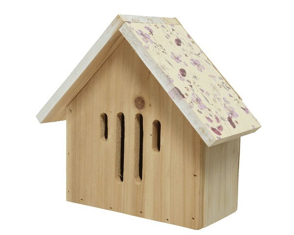 Insectenhuis grenen  L10-W21.5-H20cm licht roze