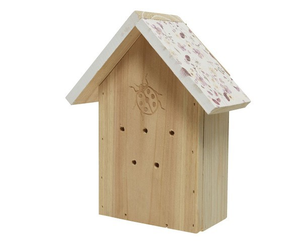 Insectenhuis grenen W17-H21cm lieveheersbeestjes