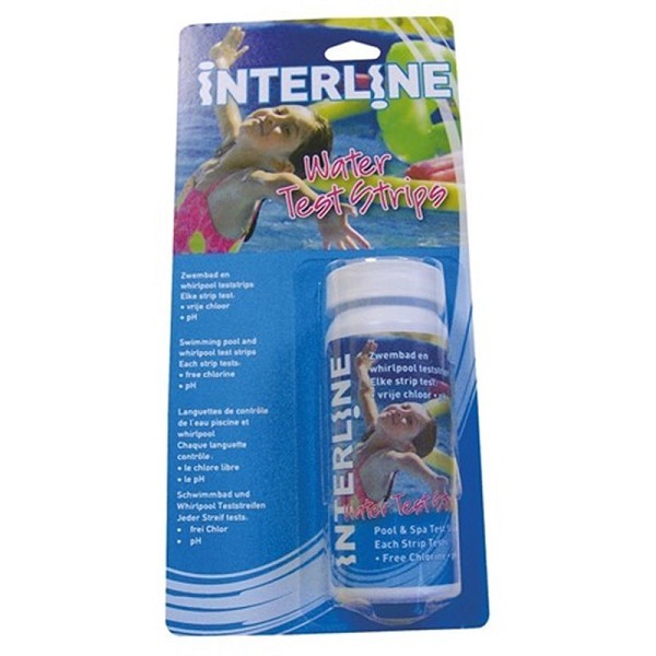 Interline Water Teststrips voor chloor en pH blister a 25 strips/potje