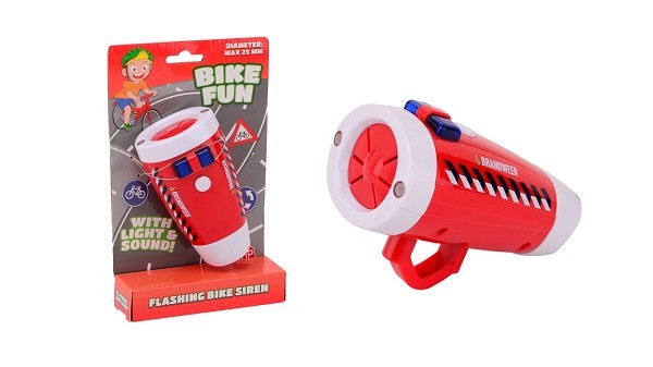 John Toy Bike Fun fietslamp brandweer met geluid 14x5,5x24,5 cm