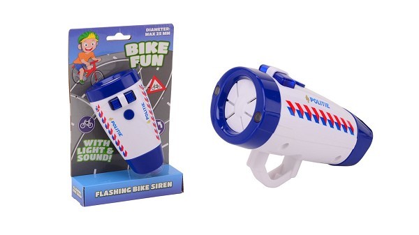 John Toy Bike Fun fietslamp politie met geluid 14x5,5x24,5 cm