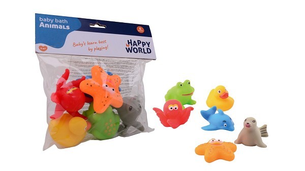 John Toy Happy World 6 badspeeltjes in zak