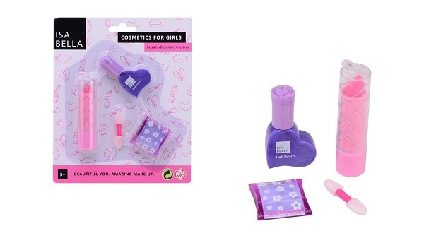 John Toy Isabella make-up set op kaart verkrijgbaar in 4 verschillende uitvoeringen- Afmeting artikel 15 x 2 x 18cm