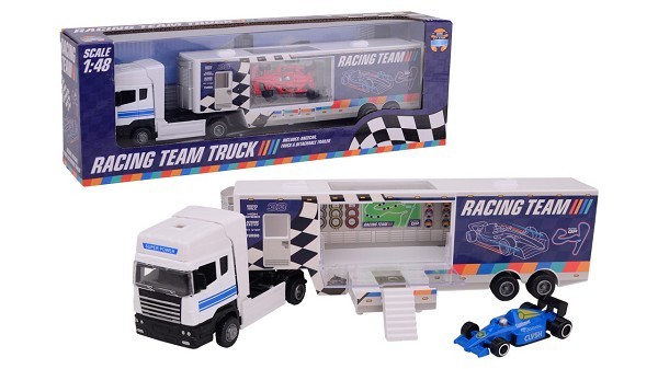 John Toy Racing team truck schaal 1:48 37x7x12,5cm