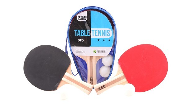 John Toy Sports Active tafeltennisset met 2 ballen in draagtas