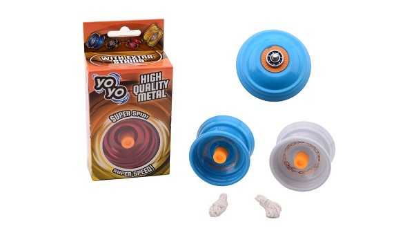 John Toy Stalen vrijloop YoYo met extra touwtje- 7,5x4,5x14cm