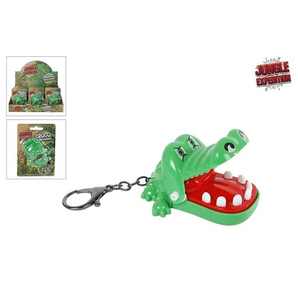 Jungle Expedition bijtende krokodil sleutelhanger 7cm