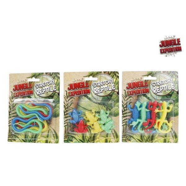 Jungle Expedition stretch reptielen 10cm 6 stuks op kaart