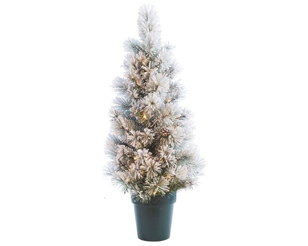 Kerstboom Vancouver besneeuwd in pot 120cm verlicht met 80LED outdoor voor buiten