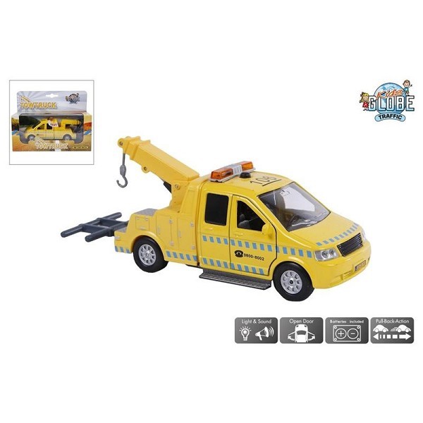 Kids Globe afsleepwagen die cast met licht en geluid 16cm, pullback