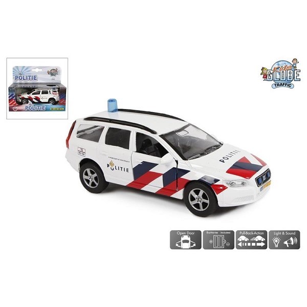 Kids Globe politie Volvo V70 NL die cast pb licht geluid 12cm