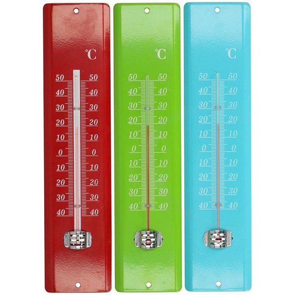 Kinzo Thermometer metaal 29,5x7x2cm