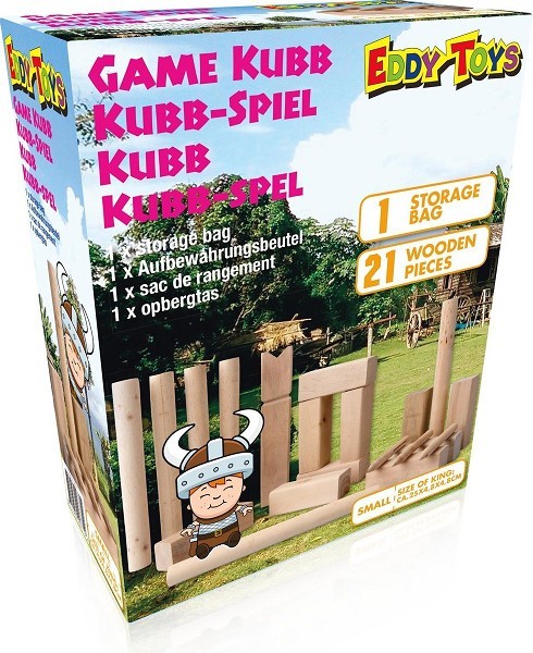 Kubb spel 21-delig 25cm hout