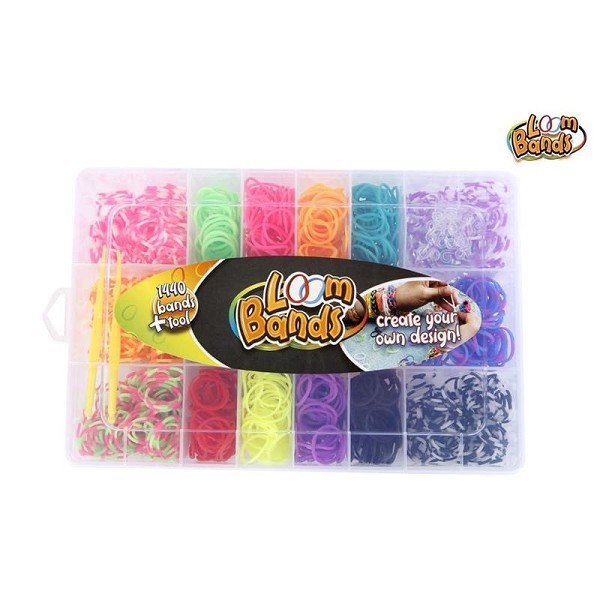 Loom Bands set met 1440 bandjes ass kleur 20x13,8x4cm