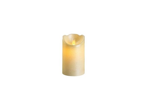 Lumineo LED kaars met waving effect-met vlam die heen en weer beweegt- 12.5cm met 6 uur timer  Kleur: Off White, glanzend, warm