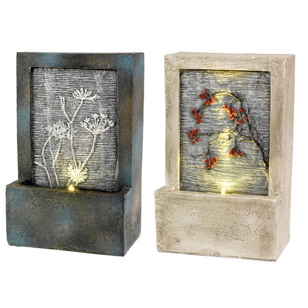 Lumineo LED poly fontein met bloem (binnen of buiten) 9.5x15x23cm