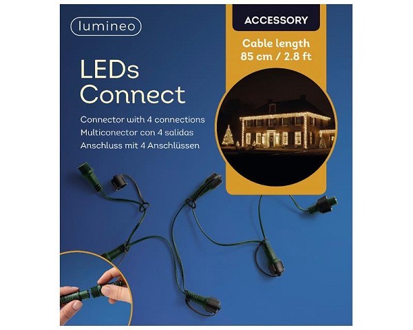 Lumineo LED's connect koppelverlichting 4-weg splitter buiten groen 85cm