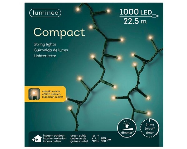 Lumineo LED-verlichting Basic Lights buiten en binnen 1000 Lamp warm wit  22.5m