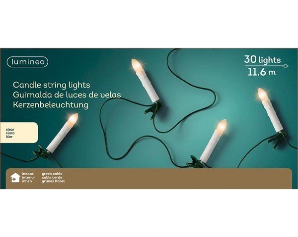 Lumineo traditionele Kaarsverlichting 30L voor binnen gebruik warm wit