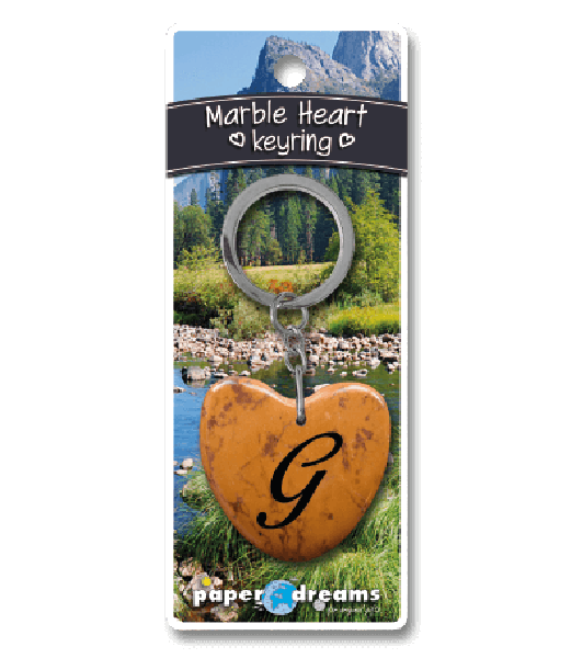 Marmer sleutelhanger hart  - G