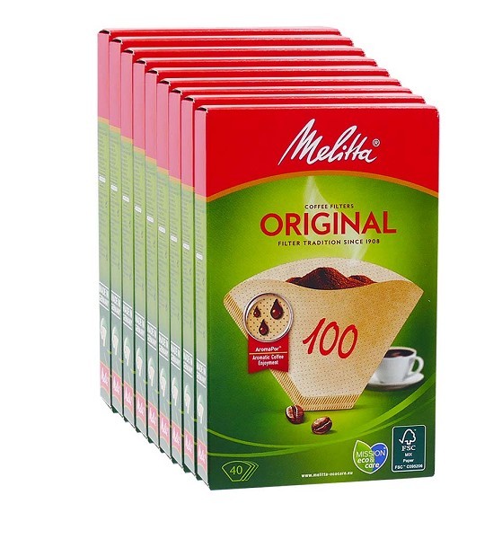 Melitta Koffiefilters 100 40stuks. Verpakking van 9 dozen (9 dozen van 40 stuks)