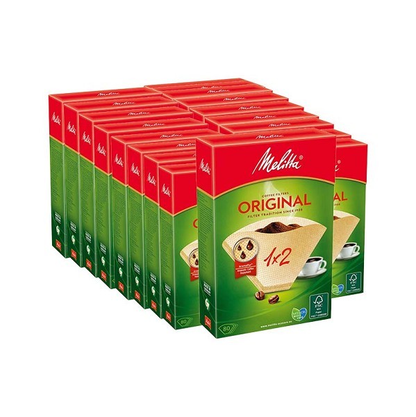 Melitta Koffiefilters 1x2 40stuks.  Verpakking van 18 krimp a 18 pak