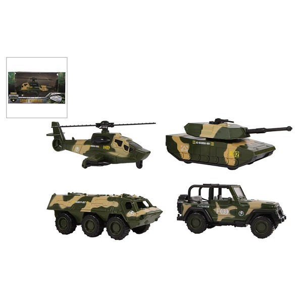 Militair voertuig die cast free wheel 1:64 12cm