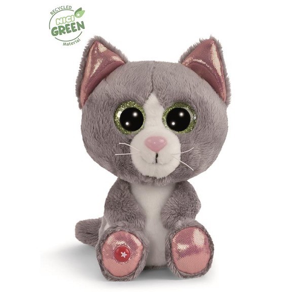 NICI Glubschis knuffel Kat grijs Felinja 15cm Green collectie