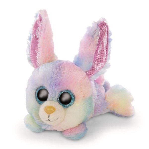 NICI Glubschis knuffel liggende konijn Rainbow Candy 15cm