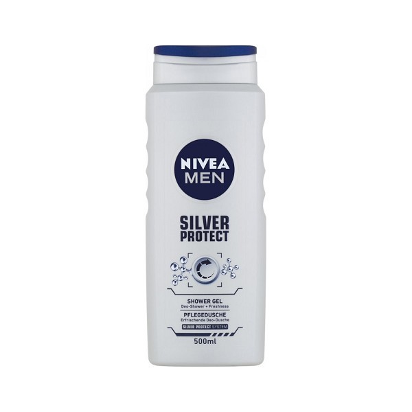 Nivea Shower Gel 500ml 3in1 For Men Silver Protect