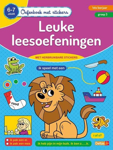 Oefenboek met stickers- leuke leesoefeningen 6-7 jaar