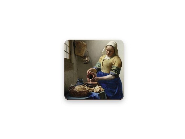 Onderzetter Vermeer Het Melkmeisje 9,5x9,5cm