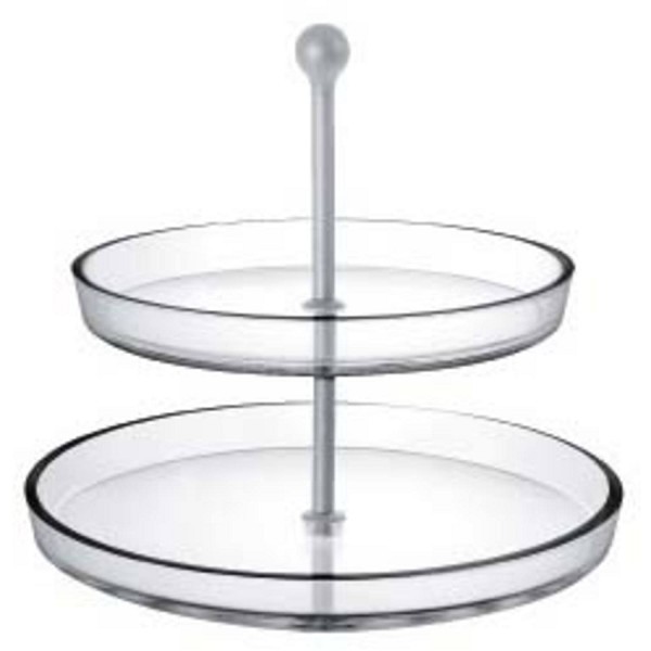 Palladio Etagere 2-laags glas Ø27 en Ø22cm