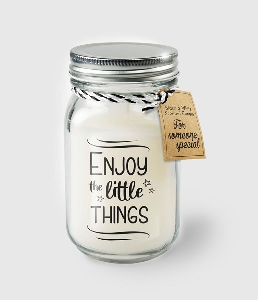 Paperdreams Black & White scented candles - Enjoy the little things