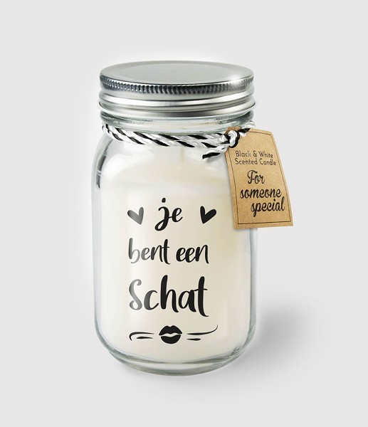 Paperdreams Black & White scented candles - Je bent een schat